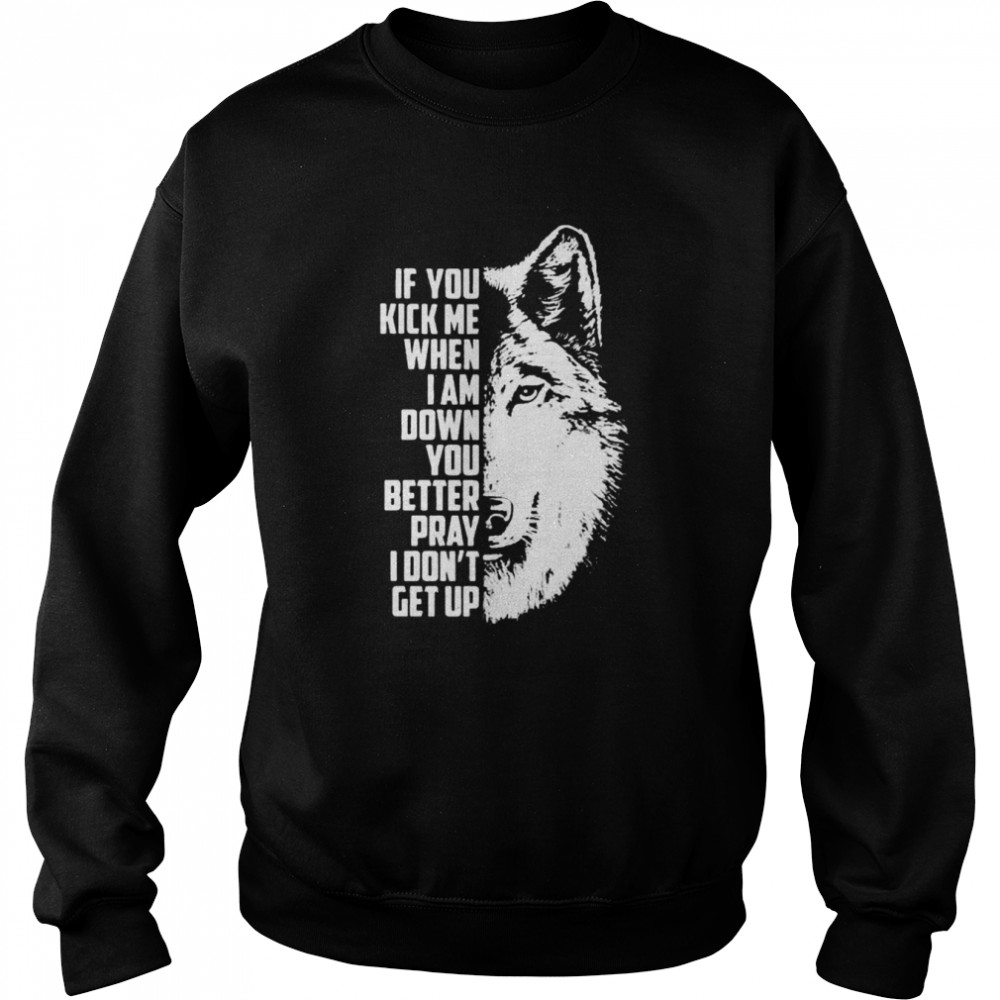 Wolf If You kick me when I am down You better pray I don’t get up 2022  Unisex Sweatshirt