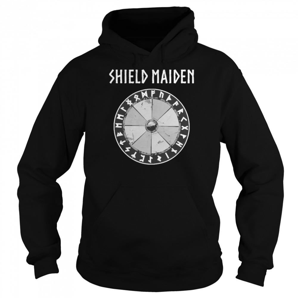 Womens Viking Shield Maiden Runes Shirt Unisex Hoodie