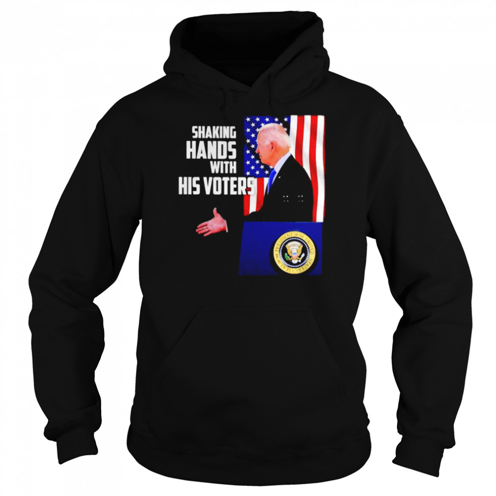 biden shaking hands with his voters  Unisex Hoodie