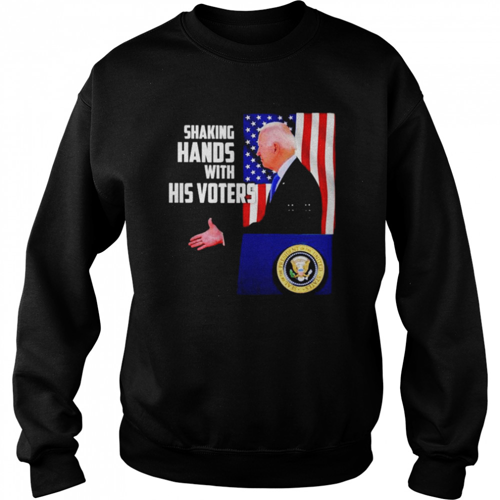 biden shaking hands with his voters  Unisex Sweatshirt