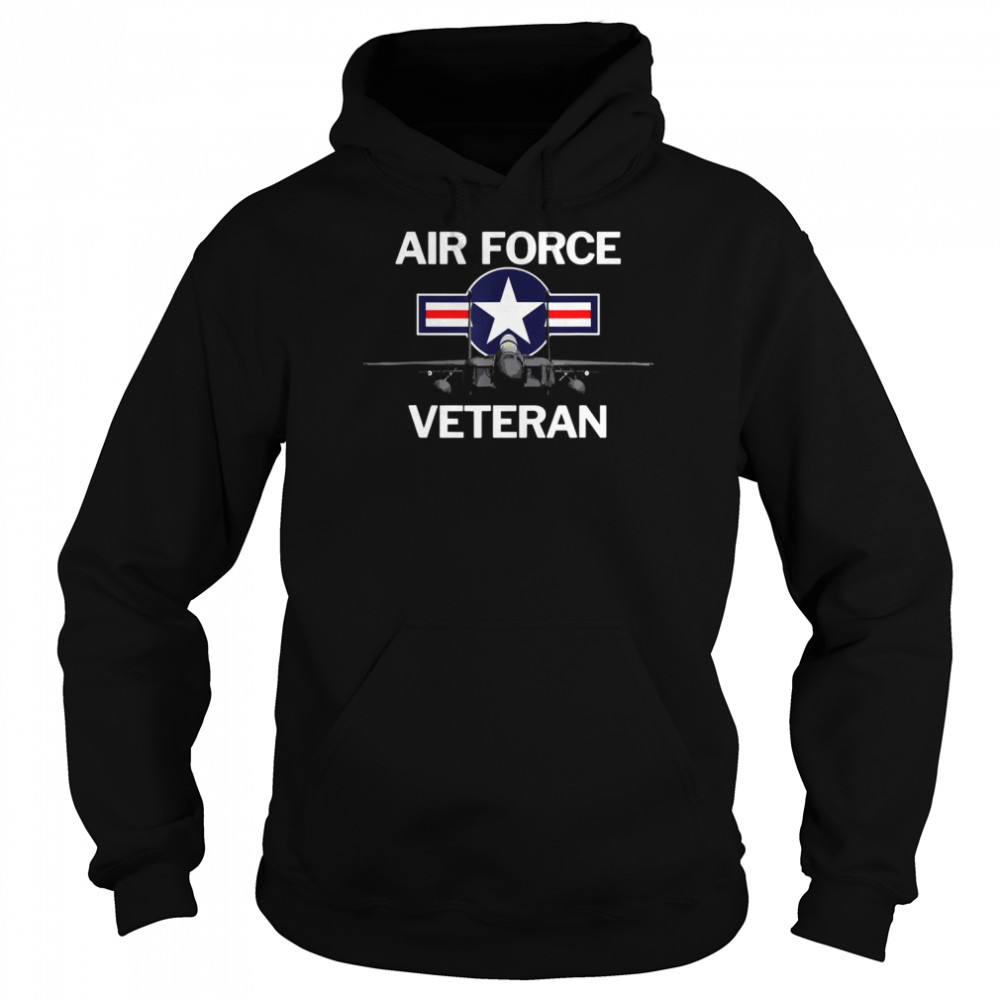 Air Force Veteran With Vintage Roundel And F15 Jet  Unisex Hoodie