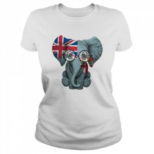 Baby Elephant With Glasses And Fiji Flag  Classic Women's T-shirt