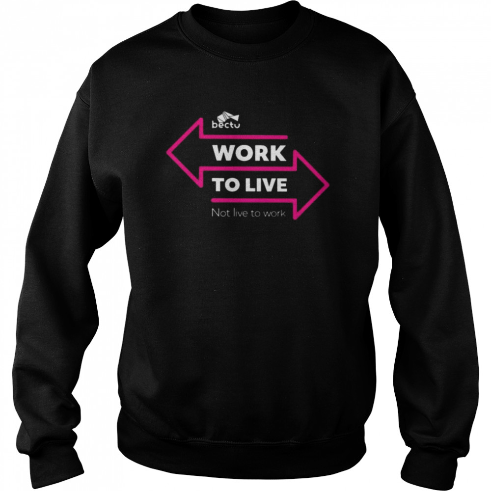 Bectu work to live not live to work  Unisex Sweatshirt