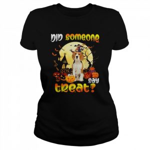 Black Boston Terrier did someone say treat Happy Halloween  Classic Women's T-shirt