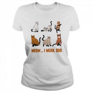 Black Cat meow I mean Boo Happy Halloween  Classic Women's T-shirt