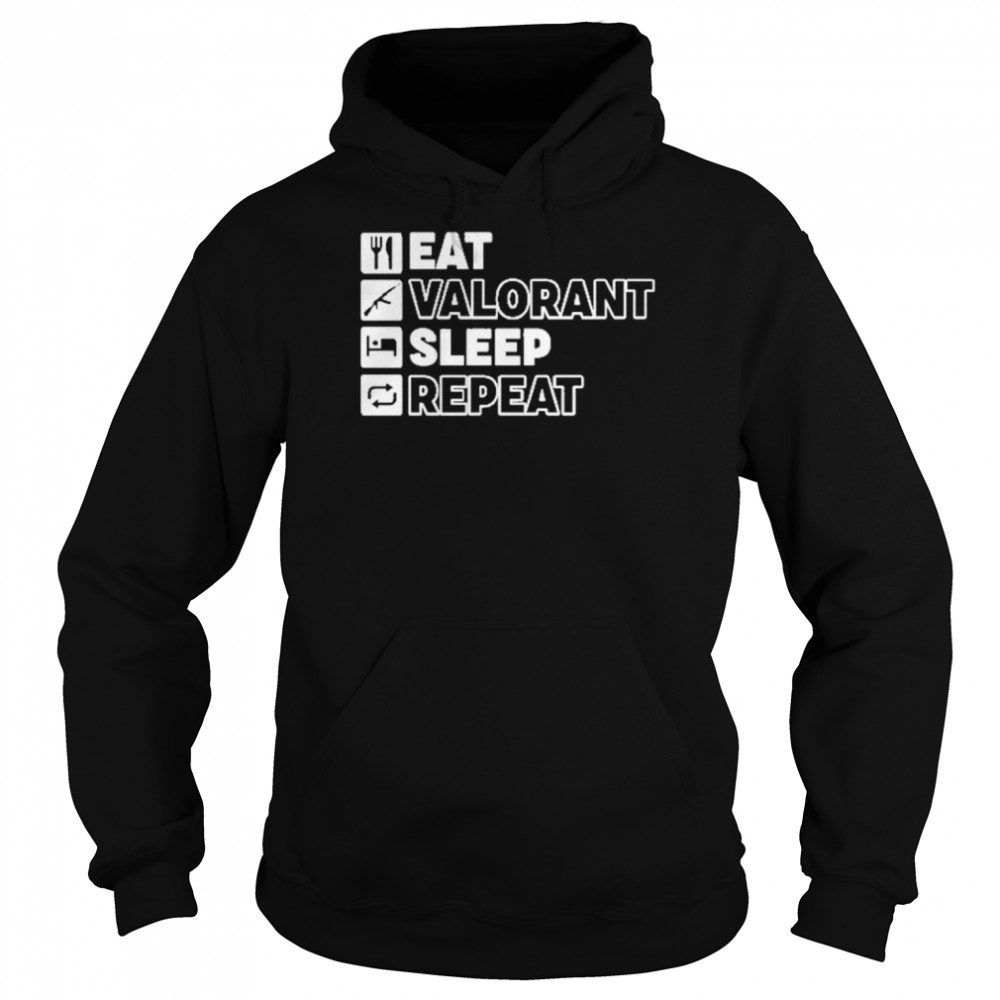 Black Soar WestJett Eat Valorant Sleep Repeat Shirt Unisex Hoodie