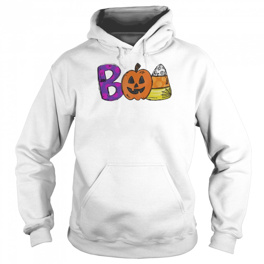 Boo Doodle Letters Halloween T-Shirt Unisex Hoodie