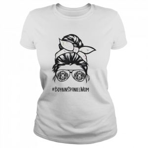 Boykin spaniel dog mom messy bun hair glasses T- Classic Women's T-shirt