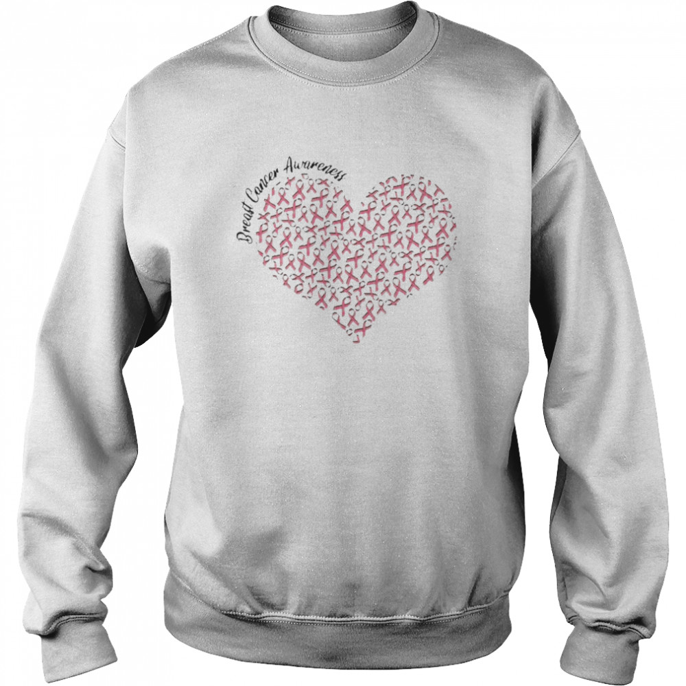 Breast Cancer Awareness Ribbon Pattern Heart Women’s Shirt Unisex Sweatshirt