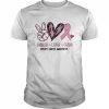 Breast Cancer Peace Love Cure In October We Wear Pink Ribbon T-Shirt Classic Men's T-shirt