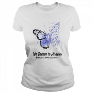 Butterfly We Believe in Miracles Stomach Cancer Awareness Shirt Classic Women's T-shirt