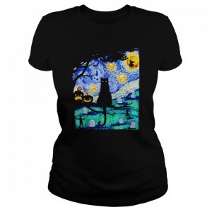 Cat scary night cat tee van gogh Halloween  Classic Women's T-shirt