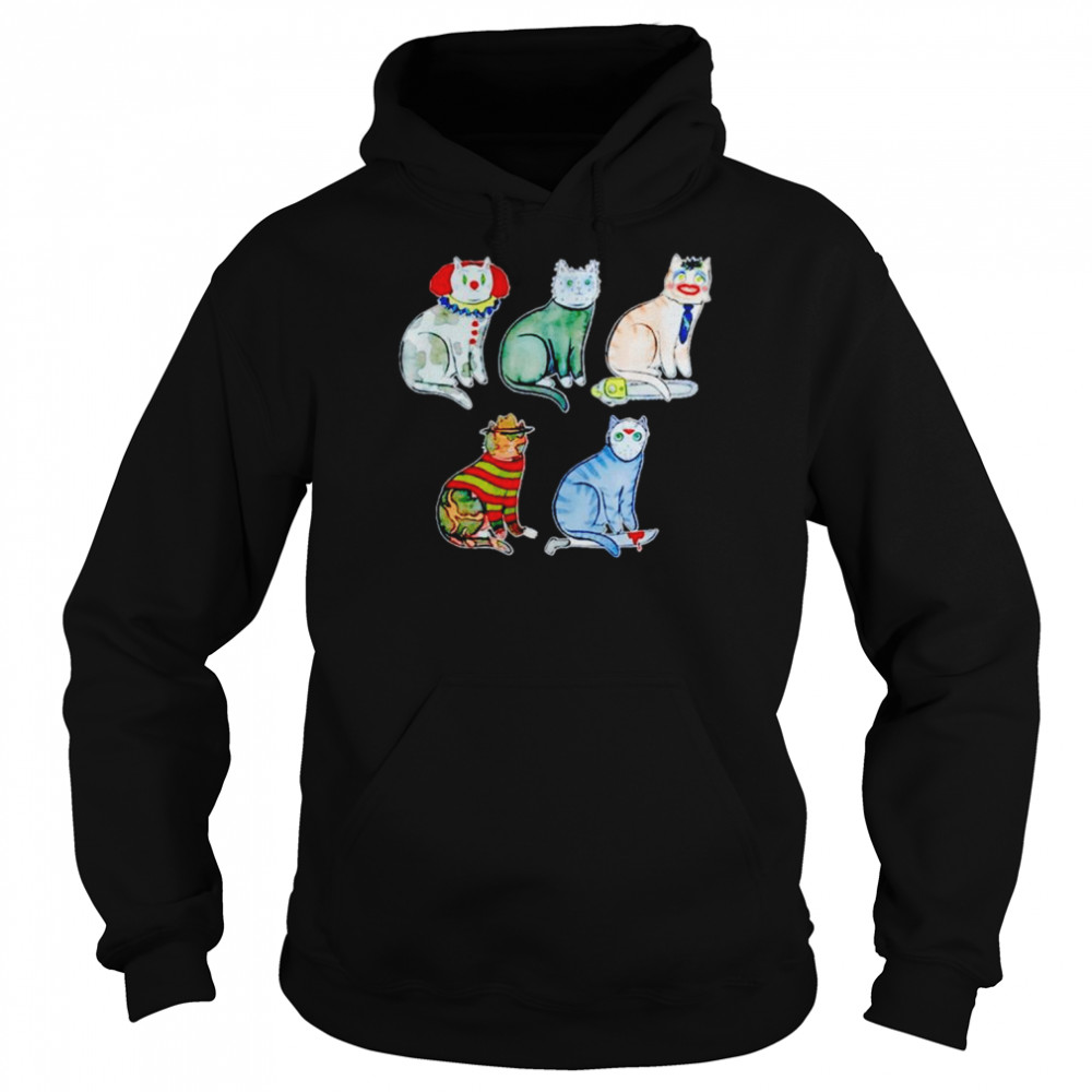 Cats horror characters mashup vintage  Unisex Hoodie