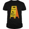 Caution Vampire Wet Floor Ironic Dark Humor Halloween T-Shirt Classic Men's T-shirt