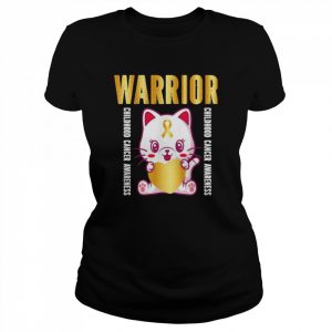 Childhood Cancer Awareness Warrior Cute Cat Shirt Classic Women's T-shirt