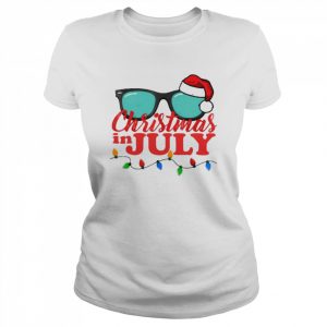 Christmas in July Santa Glasses Merry Christmas  Classic Women's T-shirt