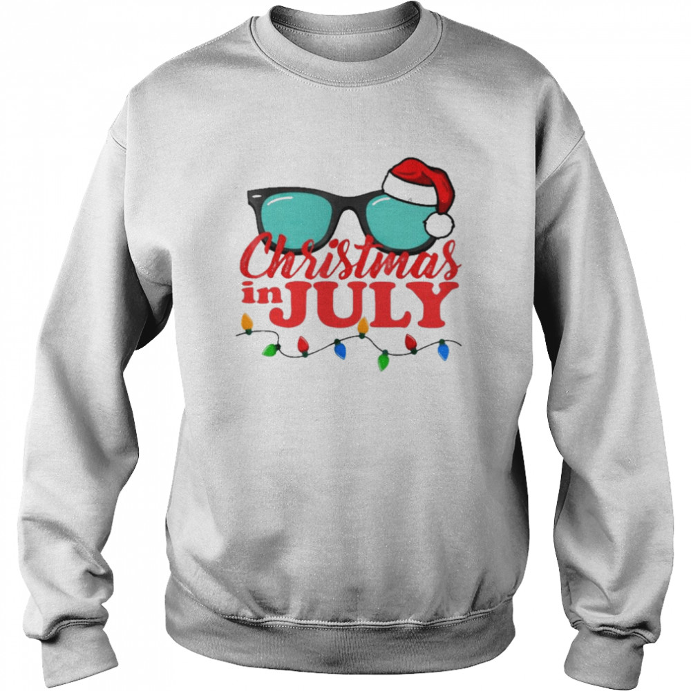 Christmas in July Santa Glasses Merry Christmas  Unisex Sweatshirt