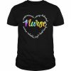 Compassionate Caring Dedicated Nurse Warm Reliable Loyal Kind Loving Nurse Heart Words Shirt Classic Men's T-shirt