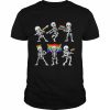 Dancing Skeletons LGBT Gay Rainbow Flag Men Women Halloween  Classic Men's T-shirt