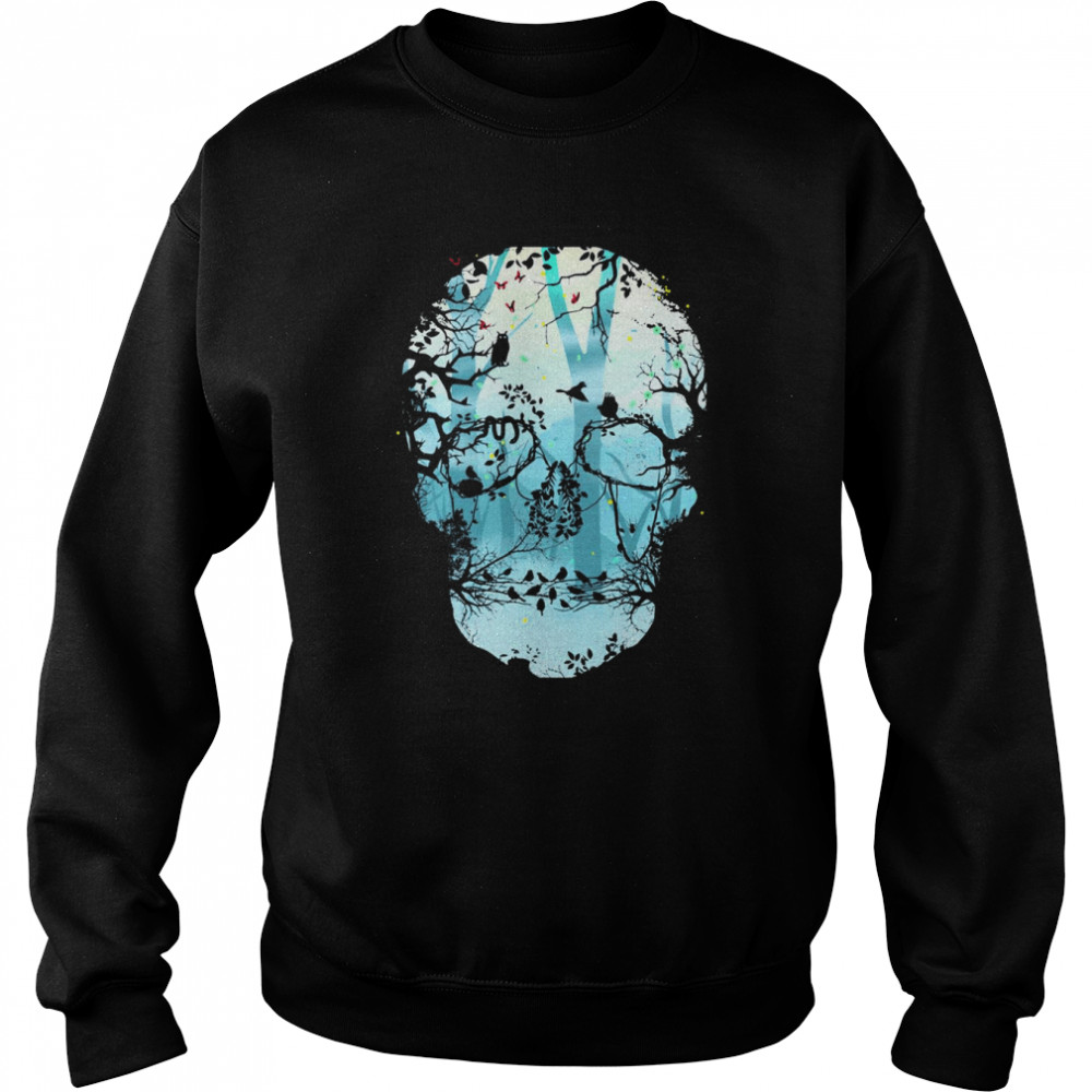 Dark Forest Skull Graphic  Unisex Sweatshirt