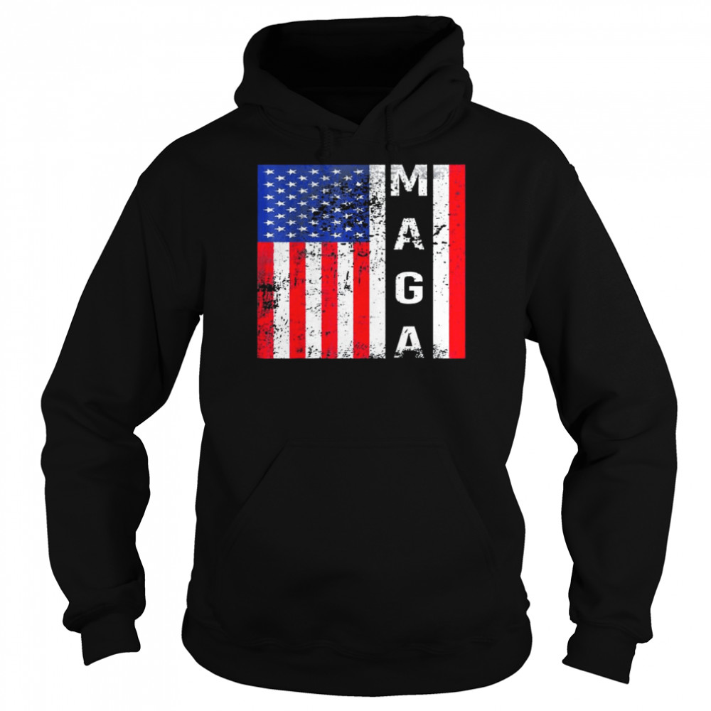 Donald Trump Maga American Flag Vote Trump 2024 T-Shirt Unisex Hoodie