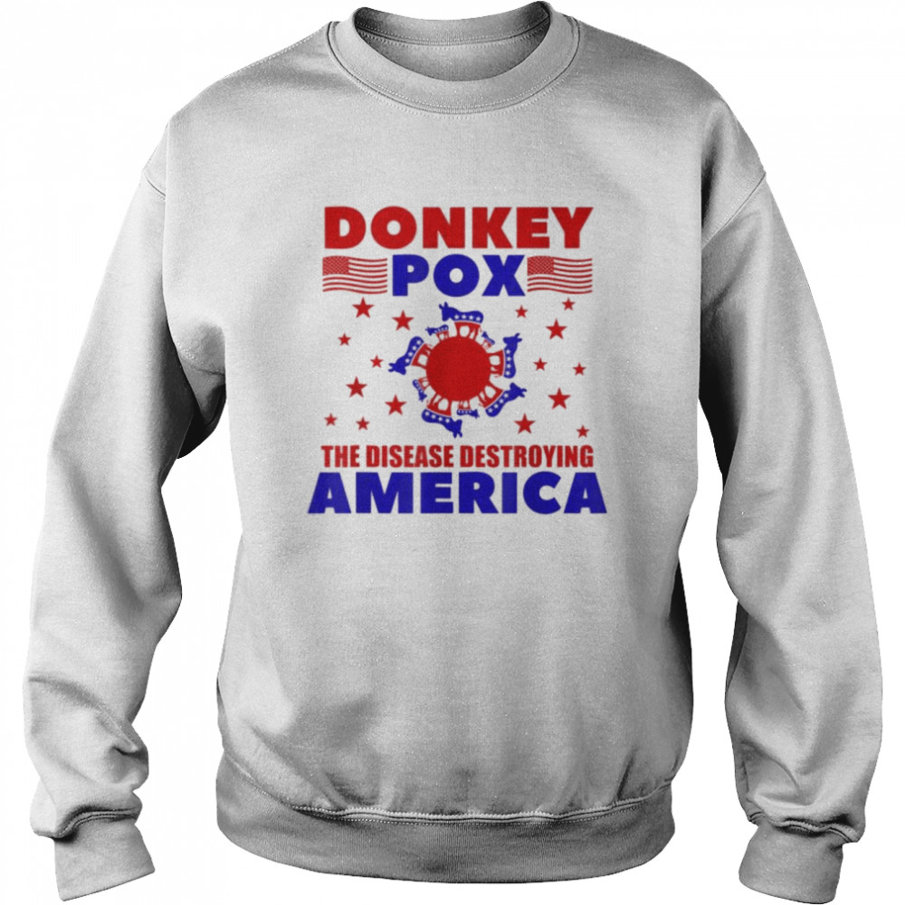 Donkey Pox The Disease Destroying America Pun Anti Biden T-Shirt Unisex Sweatshirt