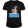 Easter Bunny Riding Shark with Eggs Basket Shirt Classic Men's T-shirt