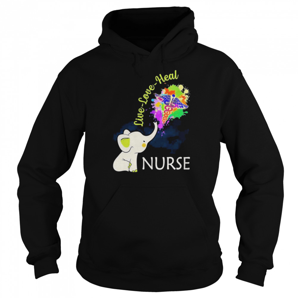 Elephant Nurse live love heal  Unisex Hoodie