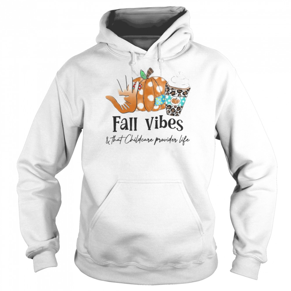 Fall vibes and that child care provider life leopard  Unisex Hoodie