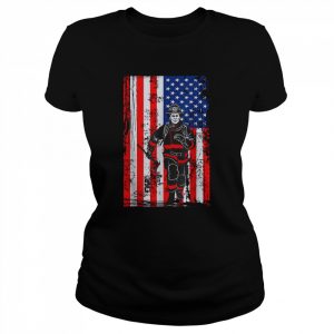 Firefighter With Axe Running  Classic Women's T-shirt