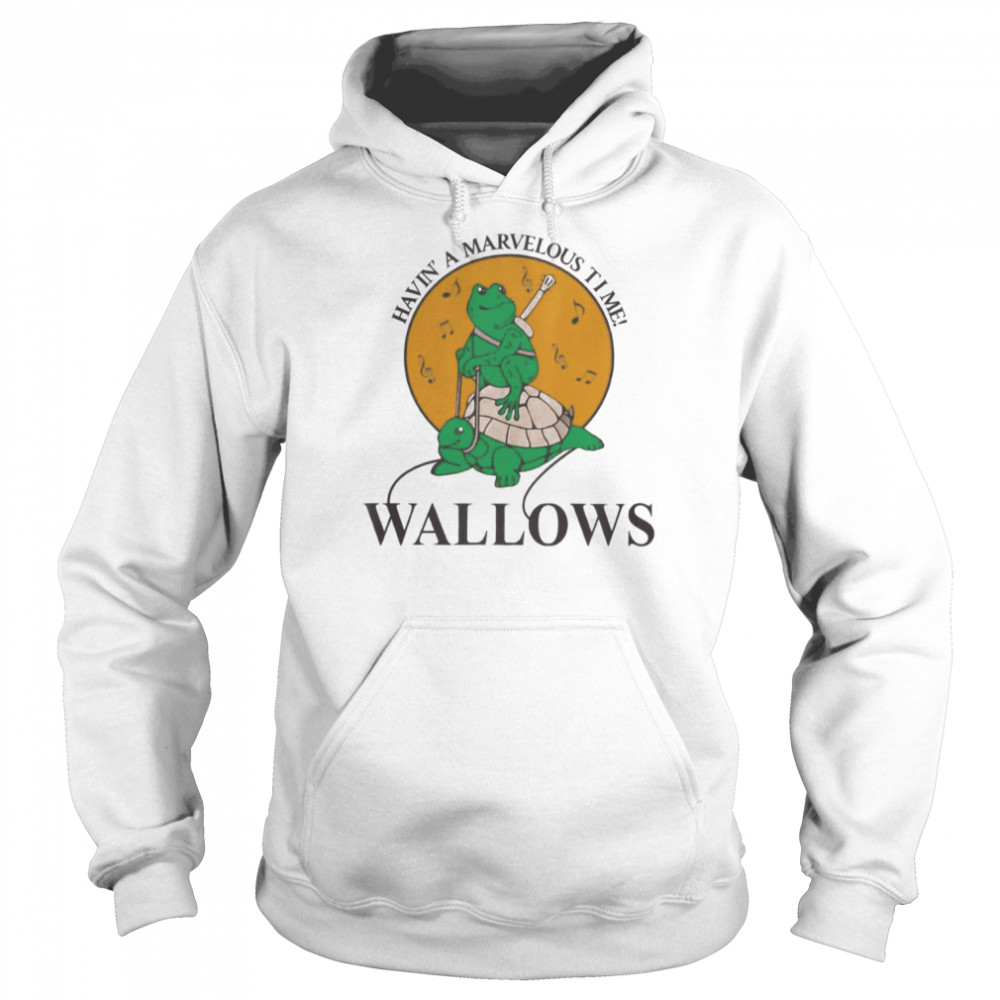 Frog Riding Turtle Having A Marvelous Time Wallows  Unisex Hoodie