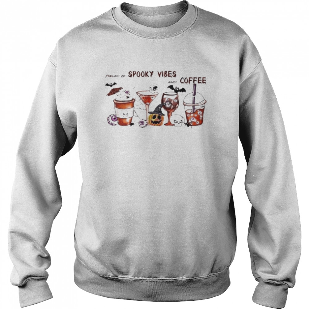 Fueled by spooky vibes and coffee  Unisex Sweatshirt