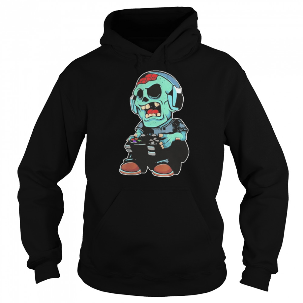 Gamer Zombie Lazy Halloween Costume Cool Video-game Gaming T-Shirt Unisex Hoodie