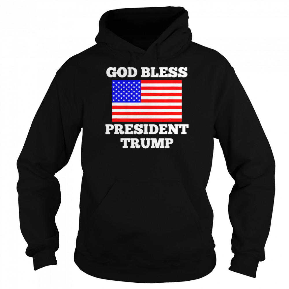 God Bless President Trump USA Flag T-Shirt Unisex Hoodie