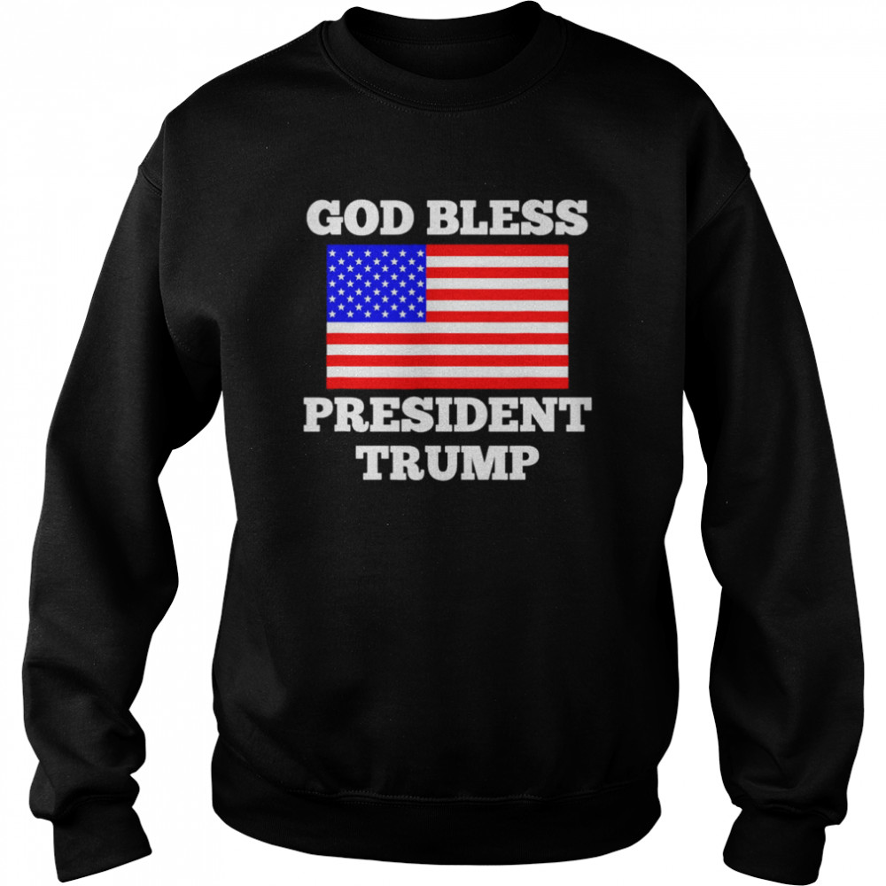 God Bless President Trump USA Flag T-Shirt Unisex Sweatshirt