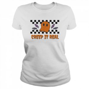 Halloween Ghost Checkerboard T-Shirt Classic Women's T-shirt