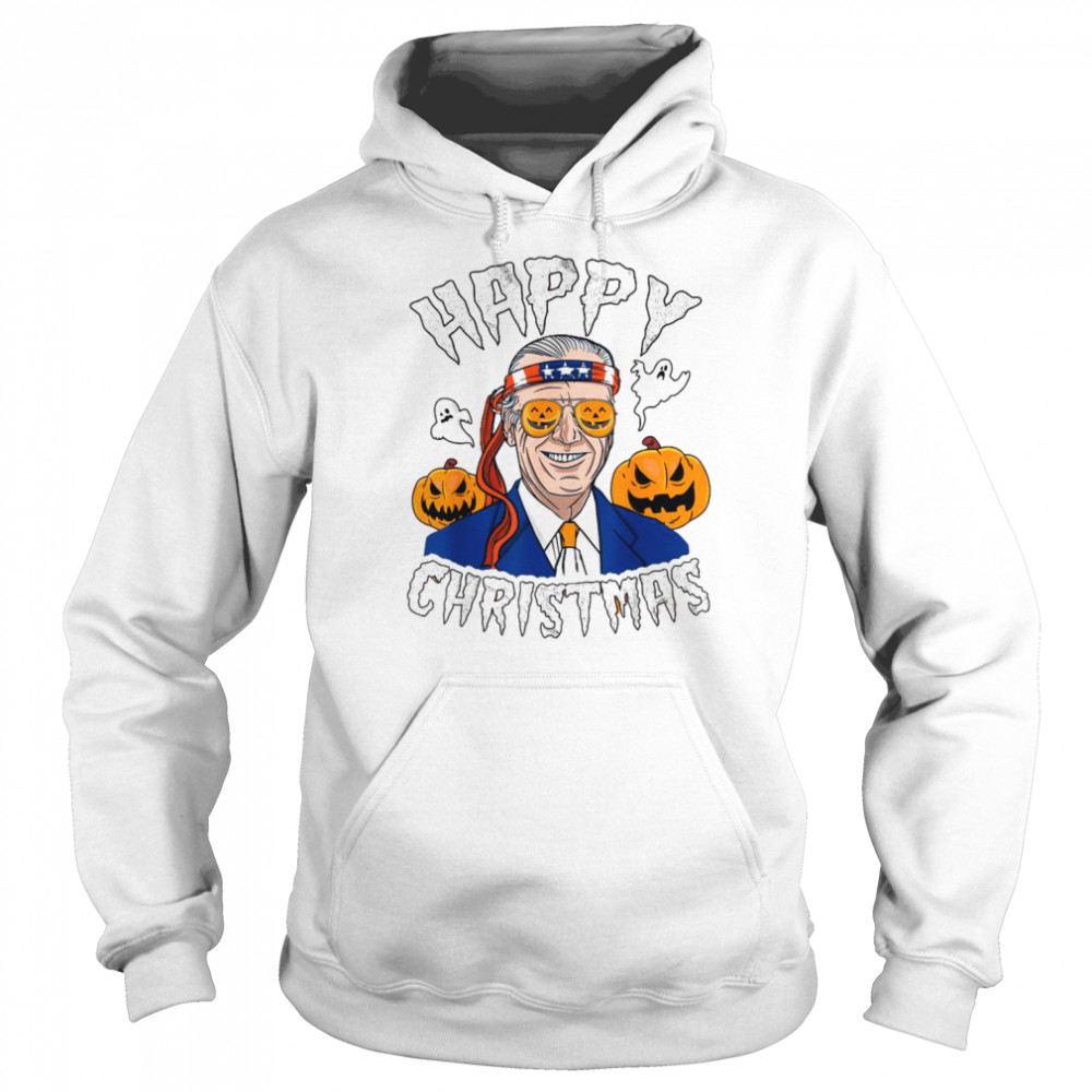 Happy Christmas Halloween Jokes Pumpkin Boo Joe Biden T-Shirt Unisex Hoodie