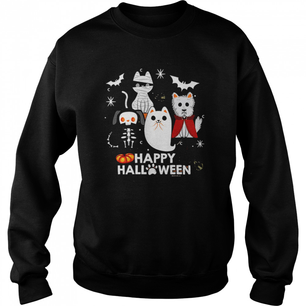 Happy Halloween Pets Cat Boo T-Shirt Unisex Sweatshirt