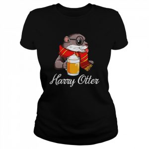 Harry Otter Cute Wizard Otter With Butter Beer  Classic Women's T-shirt