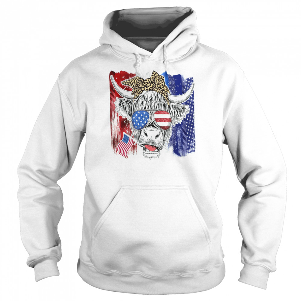 Highland Cow Shirt 4th Of July  Unisex Hoodie