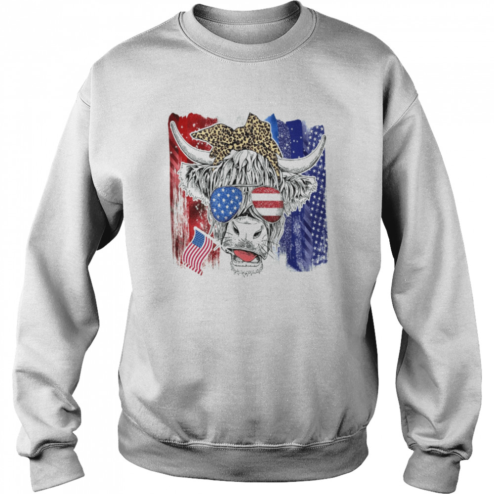 Highland Cow Shirt 4th Of July  Unisex Sweatshirt