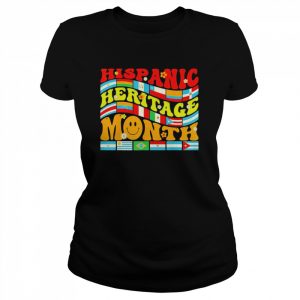 Hispanic Heritage Month Latino Countries Flag Retro Groovy T-Shirt Classic Women's T-shirt