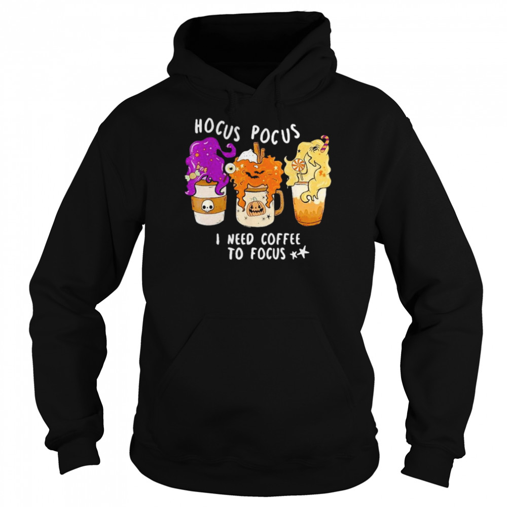 Hocus Pocus i need coffee to focus Halloween  Unisex Hoodie