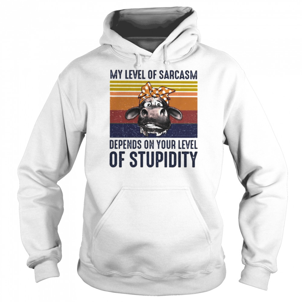 Horse my level of sarcasm depends on your level of stupidity vintage  Unisex Hoodie