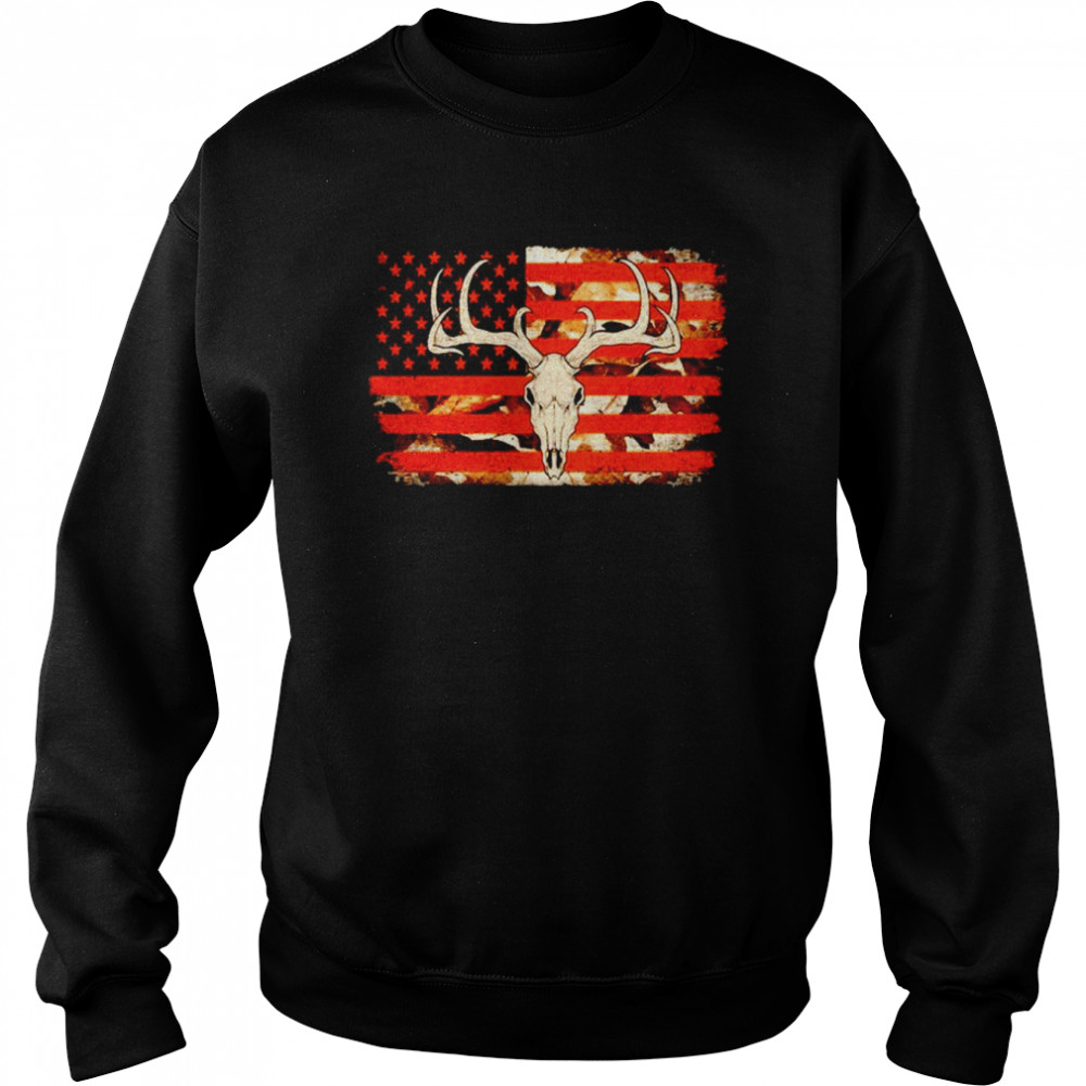 Hunt Deer American flag  Unisex Sweatshirt