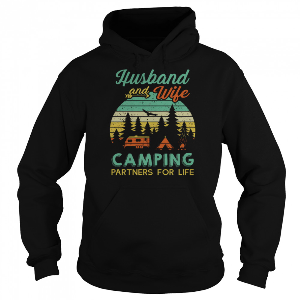 Husband And Wife Camping Partners For Life  Unisex Hoodie