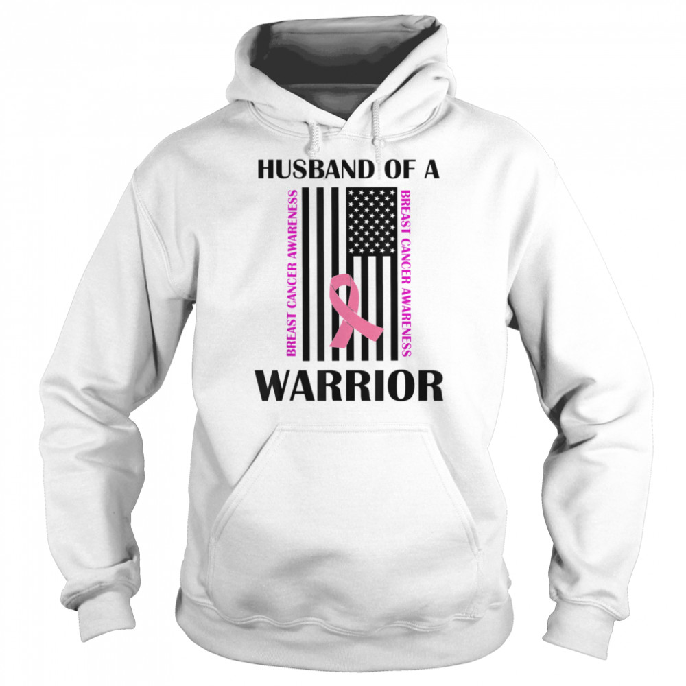 Husband Of A Warrior Breast Cancer Awareness Support T-Shirt Unisex Hoodie