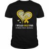 I Wear Gold For Childhood Cancer Hope and Support Cute Heart T-Shirt Classic Men's T-shirt