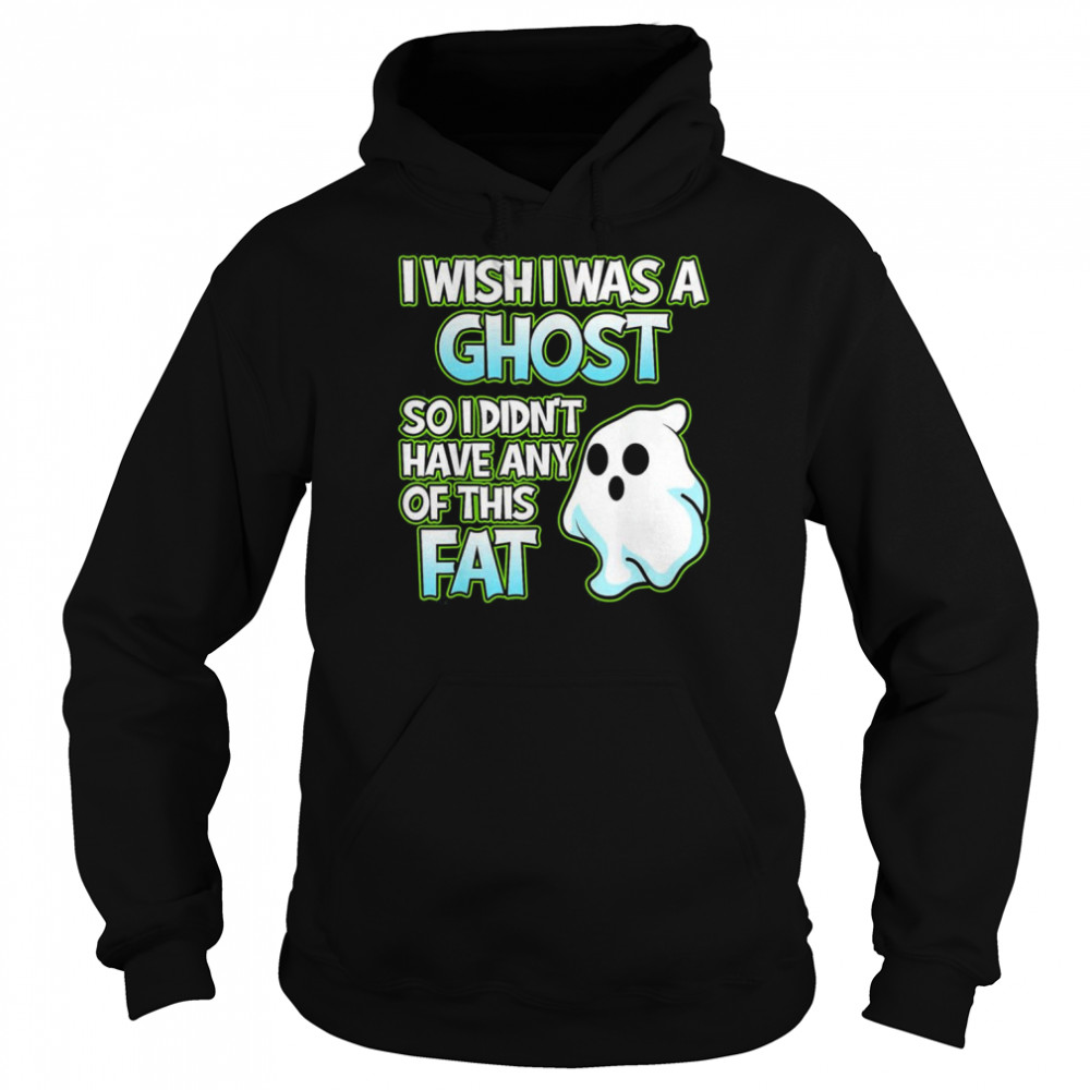 I Wish I Was A Ghost Halloween Skeleton Pumpkin Graphic T-Shirt Unisex Hoodie