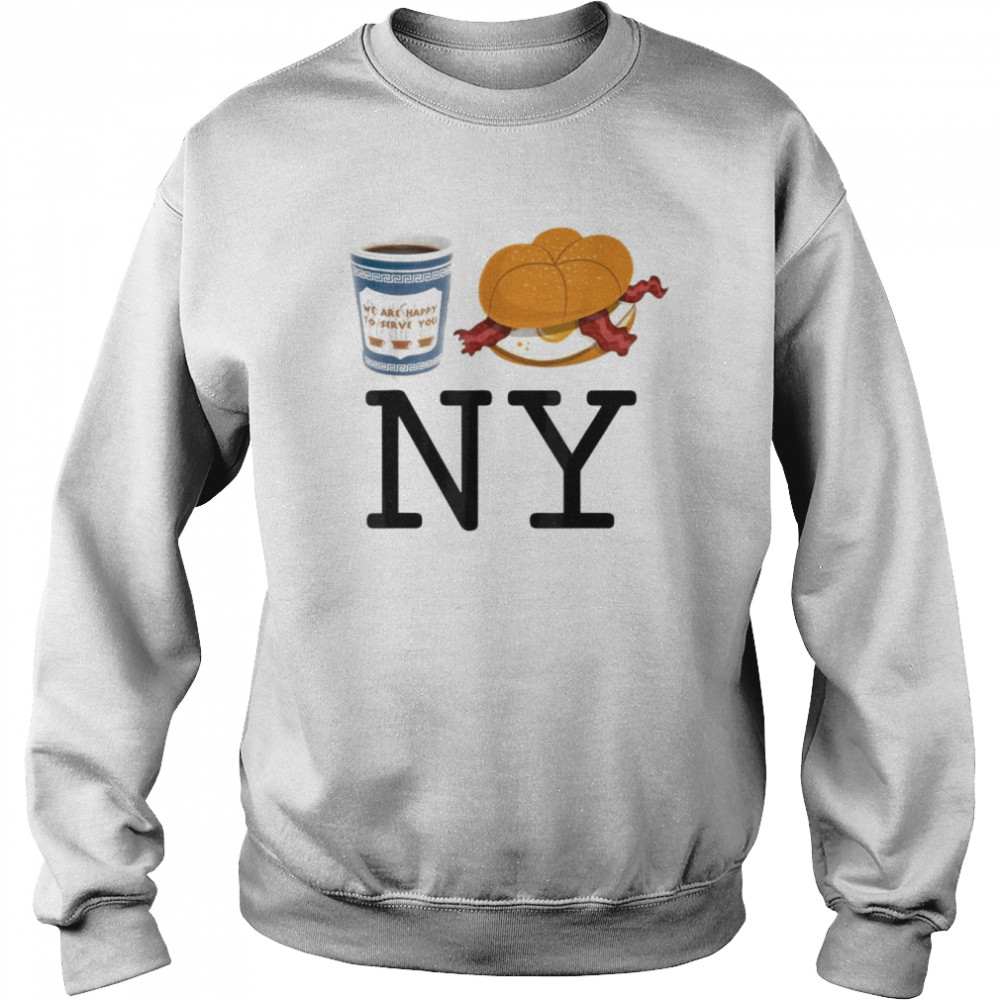 I love NY New York Bacon Egg and Cheese and Coffee T-Shirt Unisex Sweatshirt